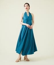 GHEGT23540 Sybilla(シビラ) 【SYBILLA DRESS】リネンホルターネック ベア付きドレス ブルー