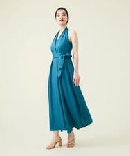 GHEGT23540 Sybilla(シビラ) 【SYBILLA DRESS】リネンホルターネック ベア付きドレス ブルー