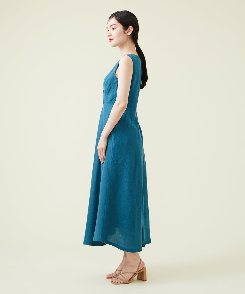 GHEGT27560 Sybilla(シビラ) 【SYBILLA DRESS】イントレチャートリネンドレス ブルー