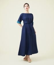 GHEGU01530 Sybilla(シビラ) リネンレーヨン2WAYドレス ネイビー