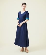 GHEGU01530 Sybilla(シビラ) 【PLAYA】リネンレーヨン2WAYドレス ネイビー