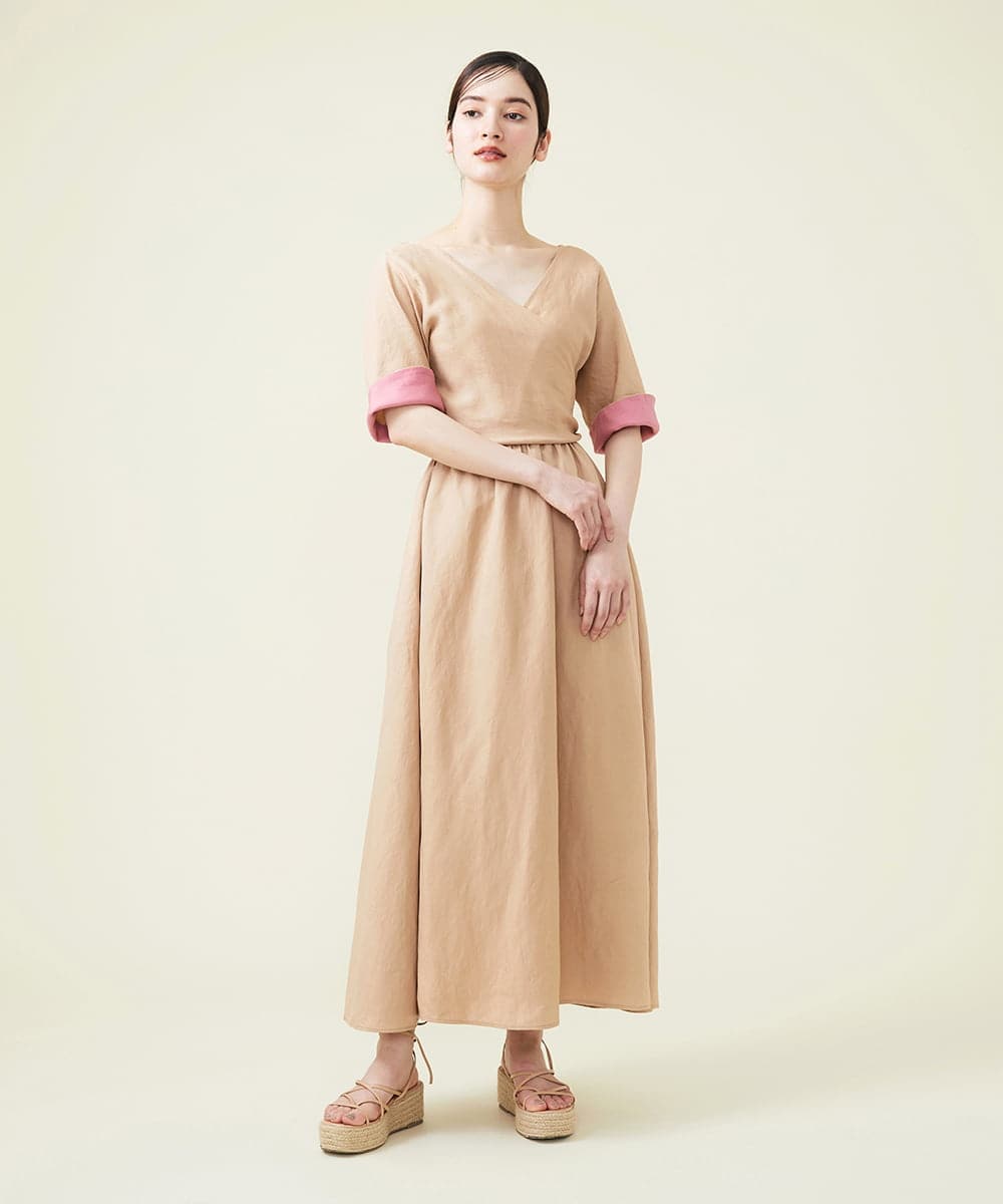 GHEGU01530 Sybilla(シビラ) 【PLAYA】リネンレーヨン2WAYドレス ベージュ
