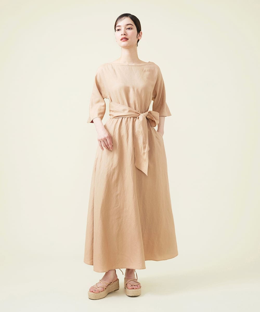 GHEGU01530 Sybilla(シビラ) 【PLAYA】リネンレーヨン2WAYドレス ベージュ