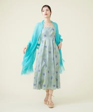 GHEGU02690 Sybilla(シビラ) サンゴモチーフ刺繍キャミソールドレス ライトブルー