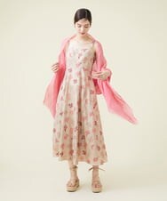 GHEGU02690 Sybilla(シビラ) サンゴモチーフ刺繍キャミソールドレス ベージュ