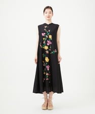 GHEHF41600 Sybilla(シビラ) 【PLAYA】フラワークロスステッチドレス ブラック