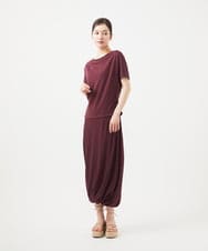 GHHGB03400 Sybilla(シビラ) 【PLAYA】ドレープジャージースカート バーガンディー
