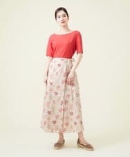 GHHGU01490 Sybilla(シビラ) サンゴモチーフ刺繍スカート ベージュ