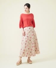 GHHGU01490 Sybilla(シビラ) サンゴモチーフ刺繍スカート ベージュ