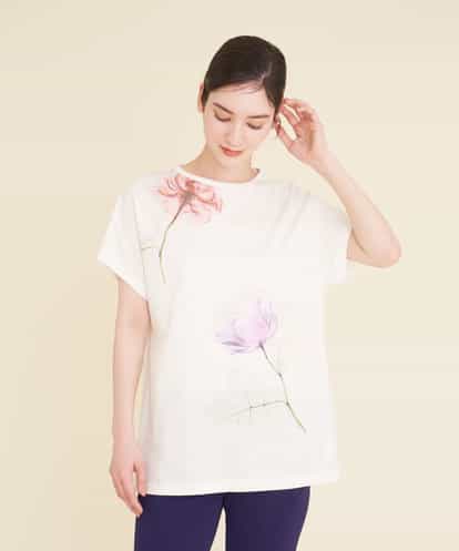 GHKGQ08180 Sybilla フラワープリントオーガニックコットンカットソー