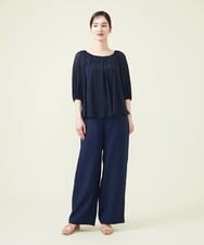 GHKGU12270 Sybilla(シビラ) 水撚りフライスギャザーカットソー ネイビー