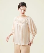 GHKGU12270 Sybilla(シビラ) 水撚りフライスギャザーカットソー ベージュ