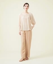 GHKGU12270 Sybilla(シビラ) 水撚りフライスギャザーカットソー ベージュ