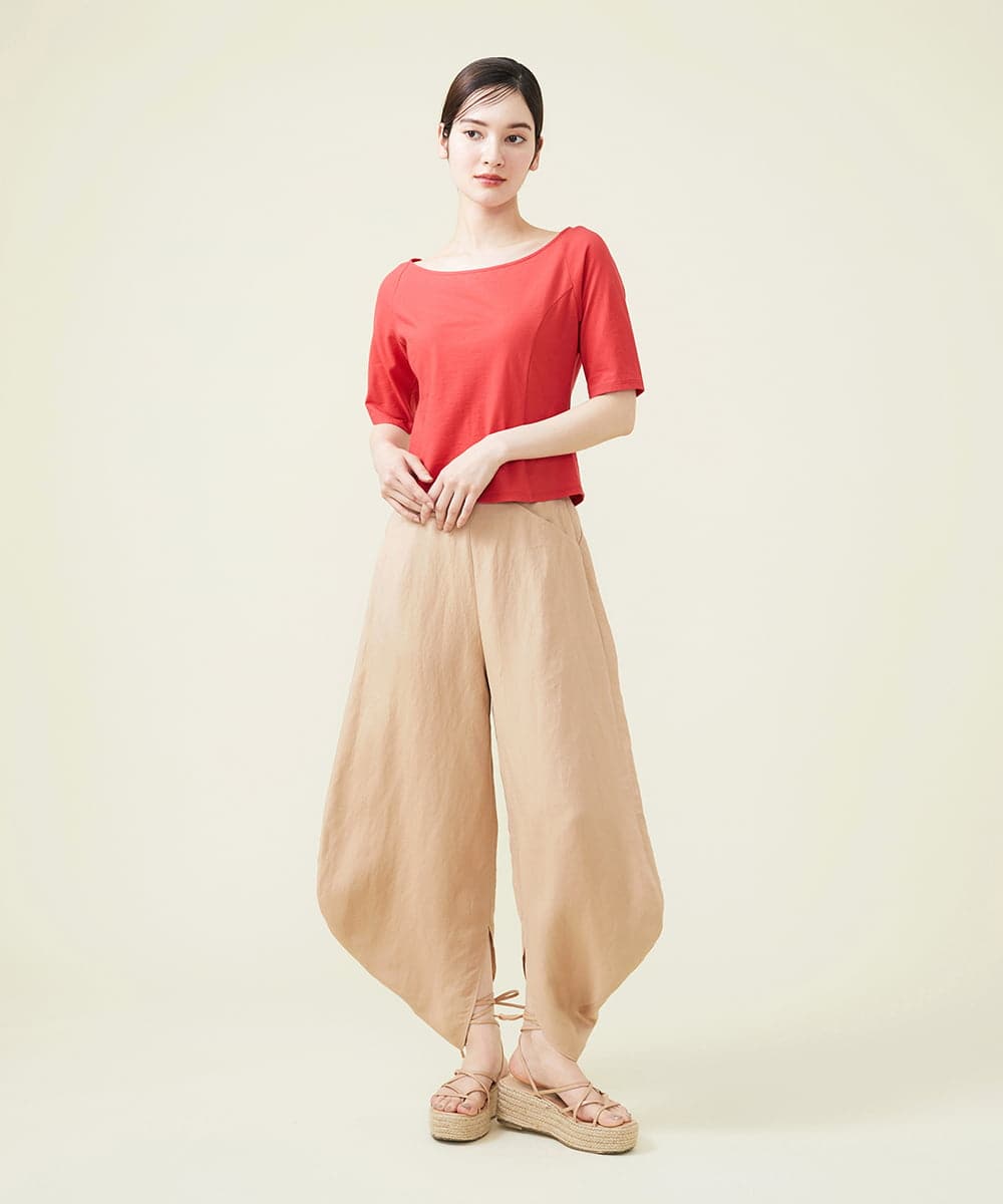 GHLGU01330 Sybilla(シビラ) リネンレーヨンフォルムパンツ ベージュ