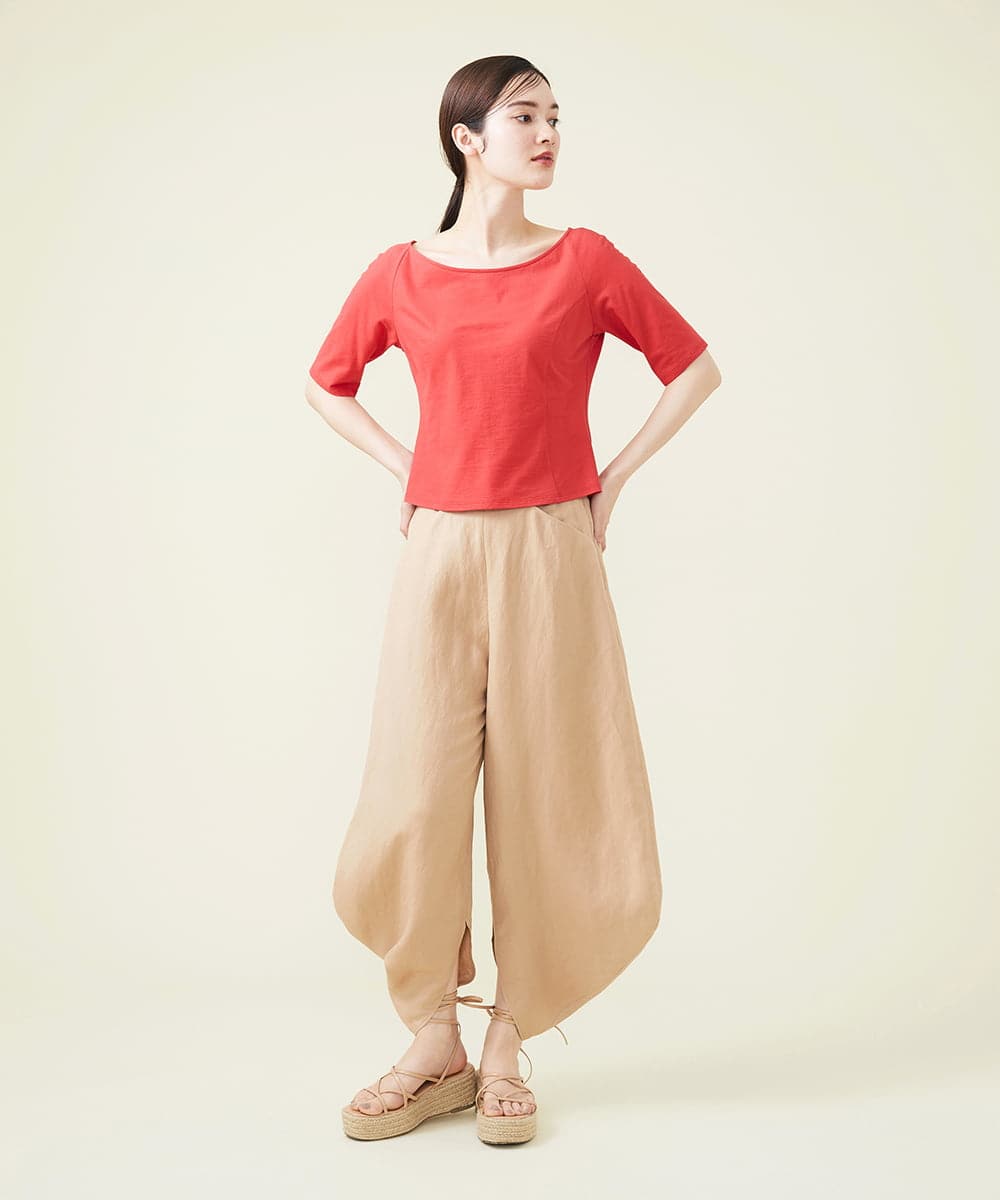 GHLGU01330 Sybilla(シビラ) リネンレーヨンフォルムパンツ ベージュ