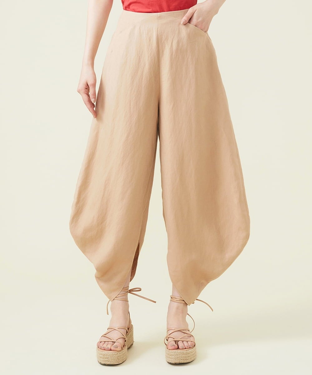 GHLGU01330 Sybilla(シビラ) リネンレーヨンフォルムパンツ ベージュ