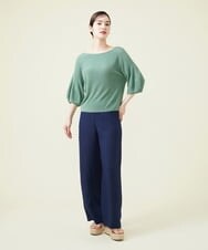 GHLGU02300 Sybilla(シビラ) リネンレーヨンワイドパンツ ネイビー