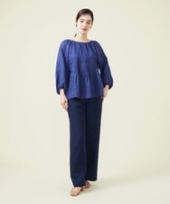 GHLGU02300 Sybilla(シビラ) リネンレーヨンワイドパンツ ネイビー