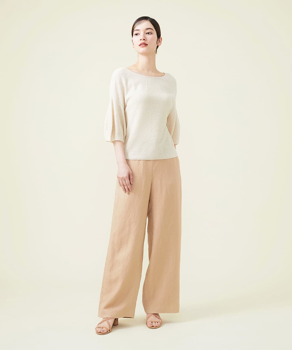 GHLGU02300 Sybilla(シビラ) リネンレーヨンワイドパンツ ベージュ
