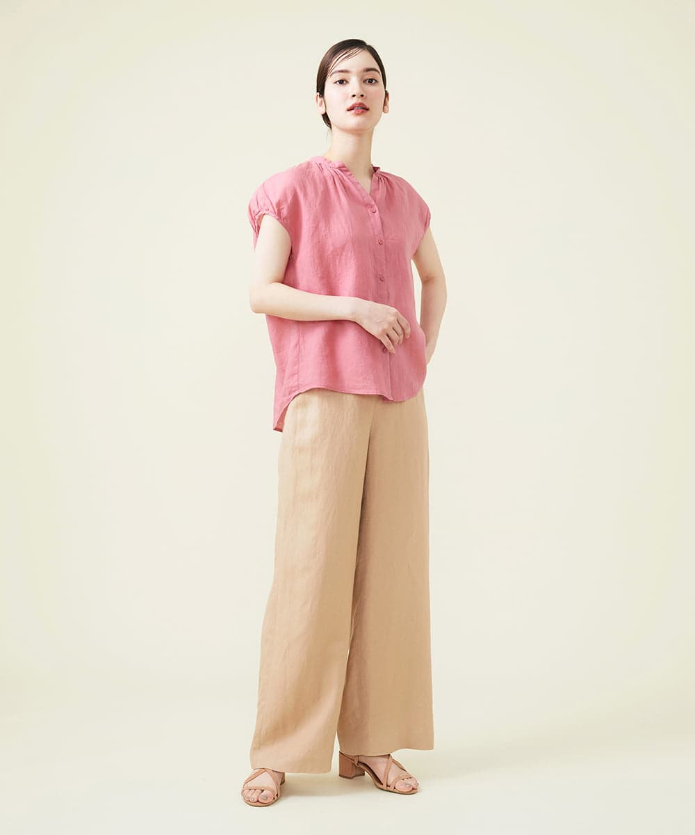 GHLGU02300 Sybilla(シビラ) リネンレーヨンワイドパンツ ベージュ