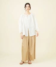 GHLGX02330 Sybilla(シビラ) 【PLAYA】タックサテンワイドパンツ ベージュ
