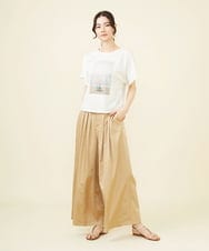GHLGX02330 Sybilla(シビラ) 【PLAYA】タックサテンワイドパンツ ベージュ