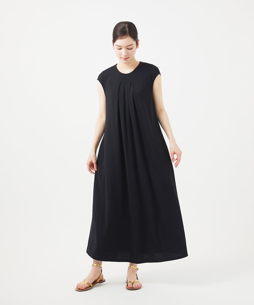 GHPGB03450 Sybilla(シビラ) 【PLAYA】フレンチスリーブジャージードレス ブラック