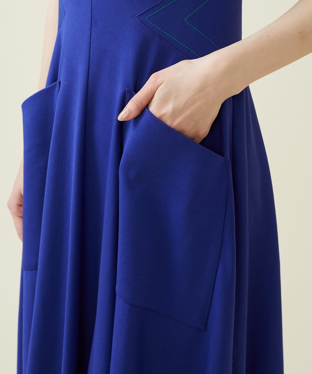 SYBILLA DRESS】ウエストステッチジャージードレス(ワンピース