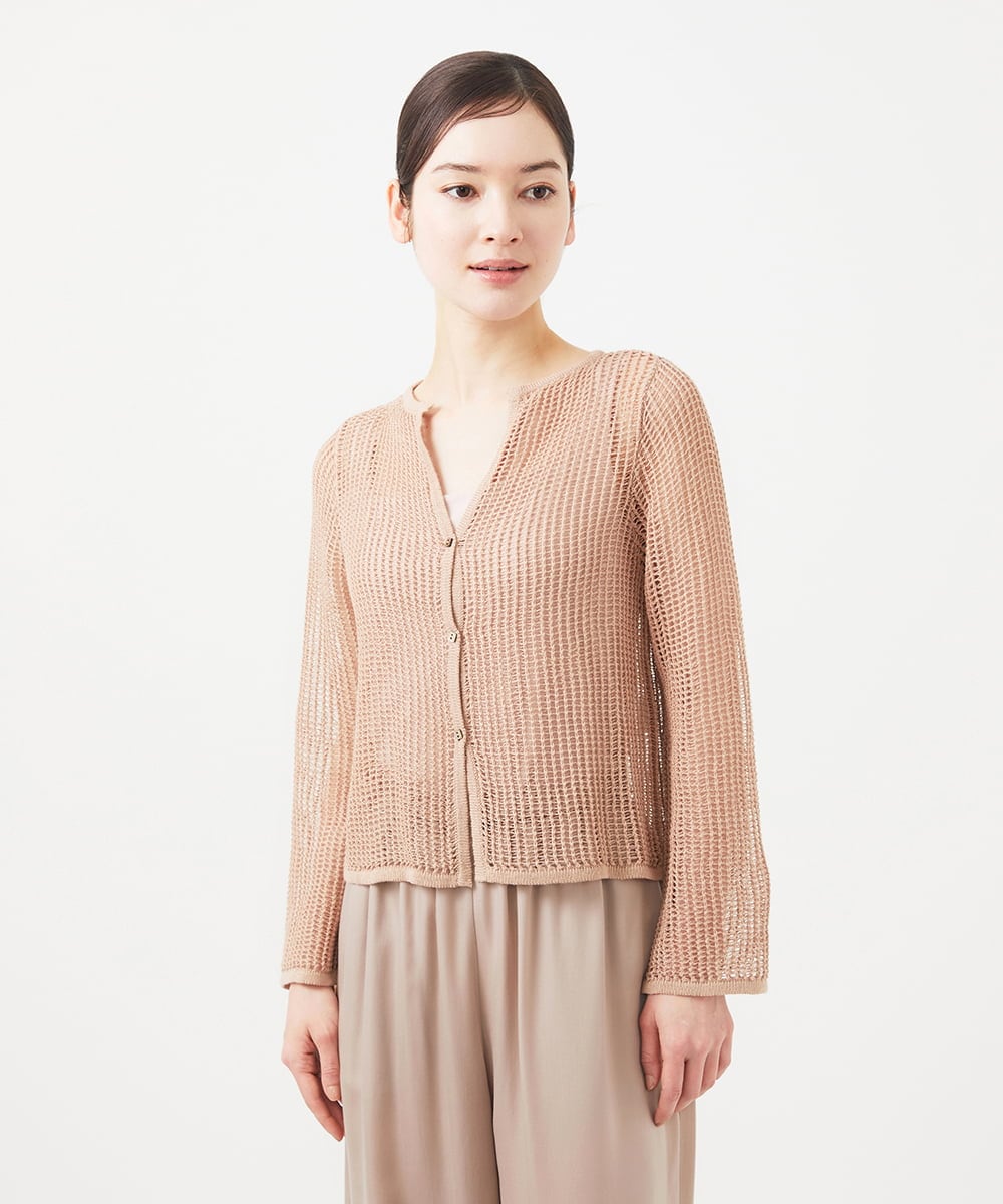 GHSGB01330 Sybilla(シビラ) 【PLAYA】メッシュネットカーディガン ダスティピンク