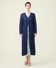 GHSGT01330 Sybilla(シビラ) コットンリネンロングカーディガン ネイビー