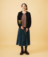 GJBAD50240 Jocomomola(ホコモモラ) Estrella ハートネックフラワー刺繡ブラウス グリーン