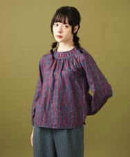 GJBAE37180 Jocomomola(ホコモモラ) 【早割10%OFF】Calle del los Libreros ストライプブラウス パープル