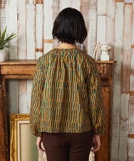 GJBAE37180 Jocomomola(ホコモモラ) Calle del los Libreros ストライプブラウス イエロー