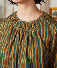 GJBAE37180 Jocomomola(ホコモモラ) Calle del los Libreros ストライプブラウス イエロー