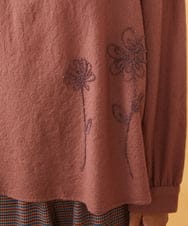 GJBAE40200 Jocomomola(ホコモモラ) Susurrito フラワーモチーフハイネックブラウス ブラック