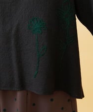 GJBAE40200 Jocomomola(ホコモモラ) Susurrito フラワーモチーフハイネックブラウス ブラック