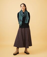 GJBAE40200 Jocomomola(ホコモモラ) Susurrito フラワーモチーフハイネックブラウス ブラック