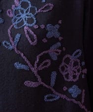 GJBAG31240 Jocomomola(ホコモモラ) インドウール フラワー刺繍ツイルブラウス ネイビー