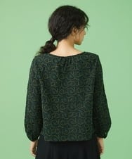 GJBAV50220 Jocomomola(ホコモモラ) Huella 刺繍ブラウス ブラック