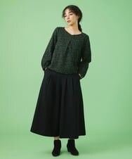 GJBAV50220 Jocomomola(ホコモモラ) Huella 刺繍ブラウス ブラック