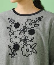 GJBAV71200 Jocomomola(ホコモモラ) Rocky フラワー刺繍ブラウス ブラック