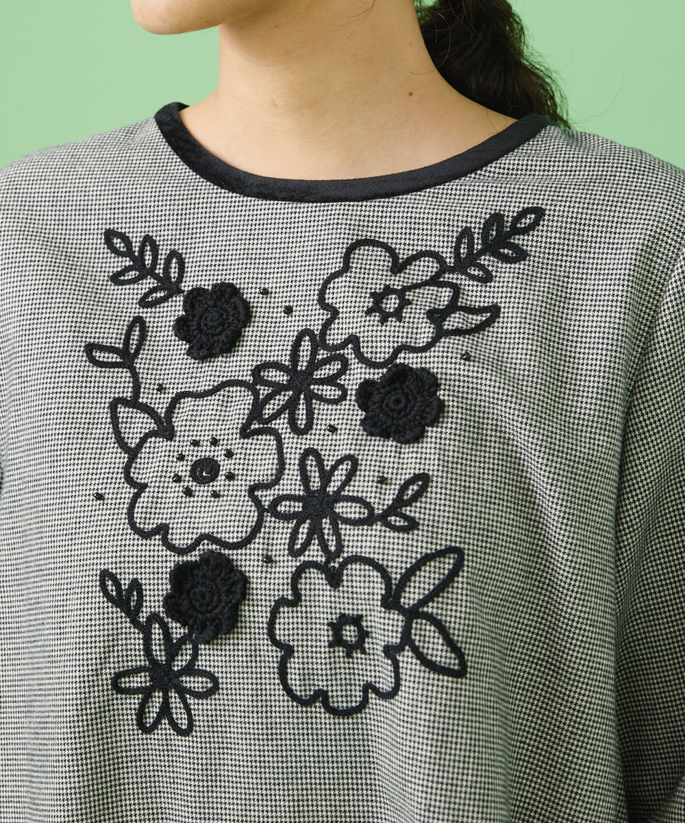 【Jocomomola】ホコモモラ(40)刺繍 花柄 シャツ