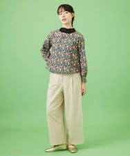 GJBCA01200 Jocomomola(ホコモモラ) Azul oceano フラワープリントブラウス ネイビー