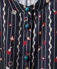 GJBCD30200 Jocomomola(ホコモモラ) Escala de floral プリントブラウス ネイビー