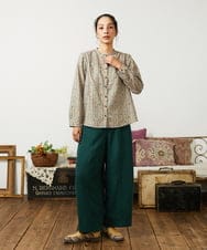 GJBCD30200 Jocomomola(ホコモモラ) Escala de floral プリントブラウス ベージュ