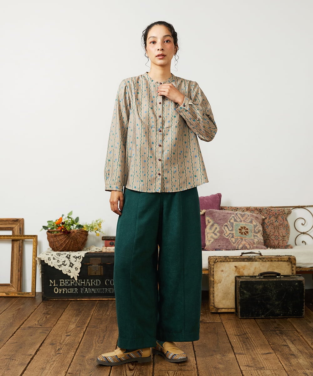 GJBCD30200 Jocomomola(ホコモモラ) Escala de floral プリントブラウス ベージュ