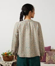 GJBCD30200 Jocomomola(ホコモモラ) Escala de floral プリントブラウス ベージュ