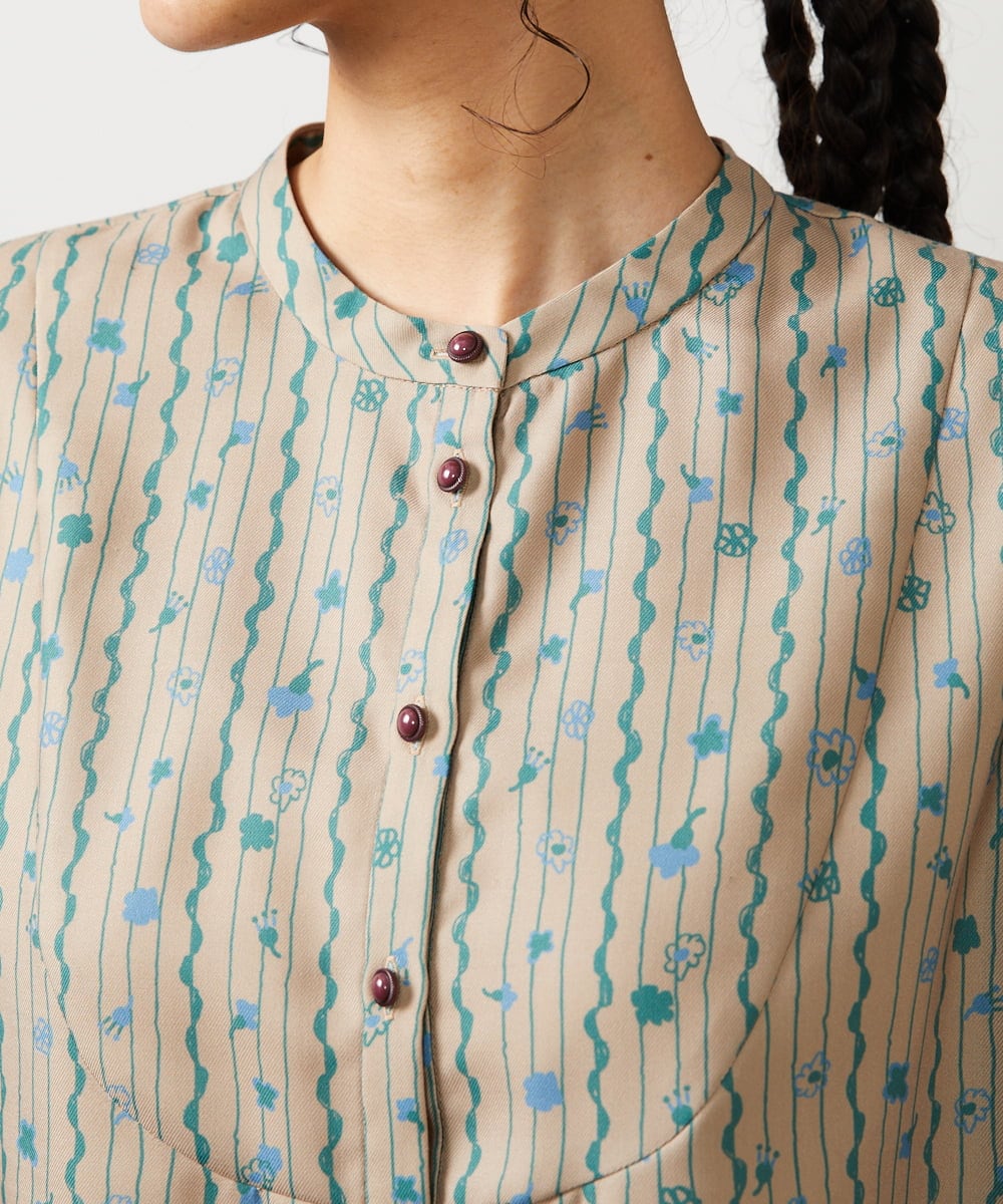 GJBCD30200 Jocomomola(ホコモモラ) Escala de floral プリントブラウス ベージュ