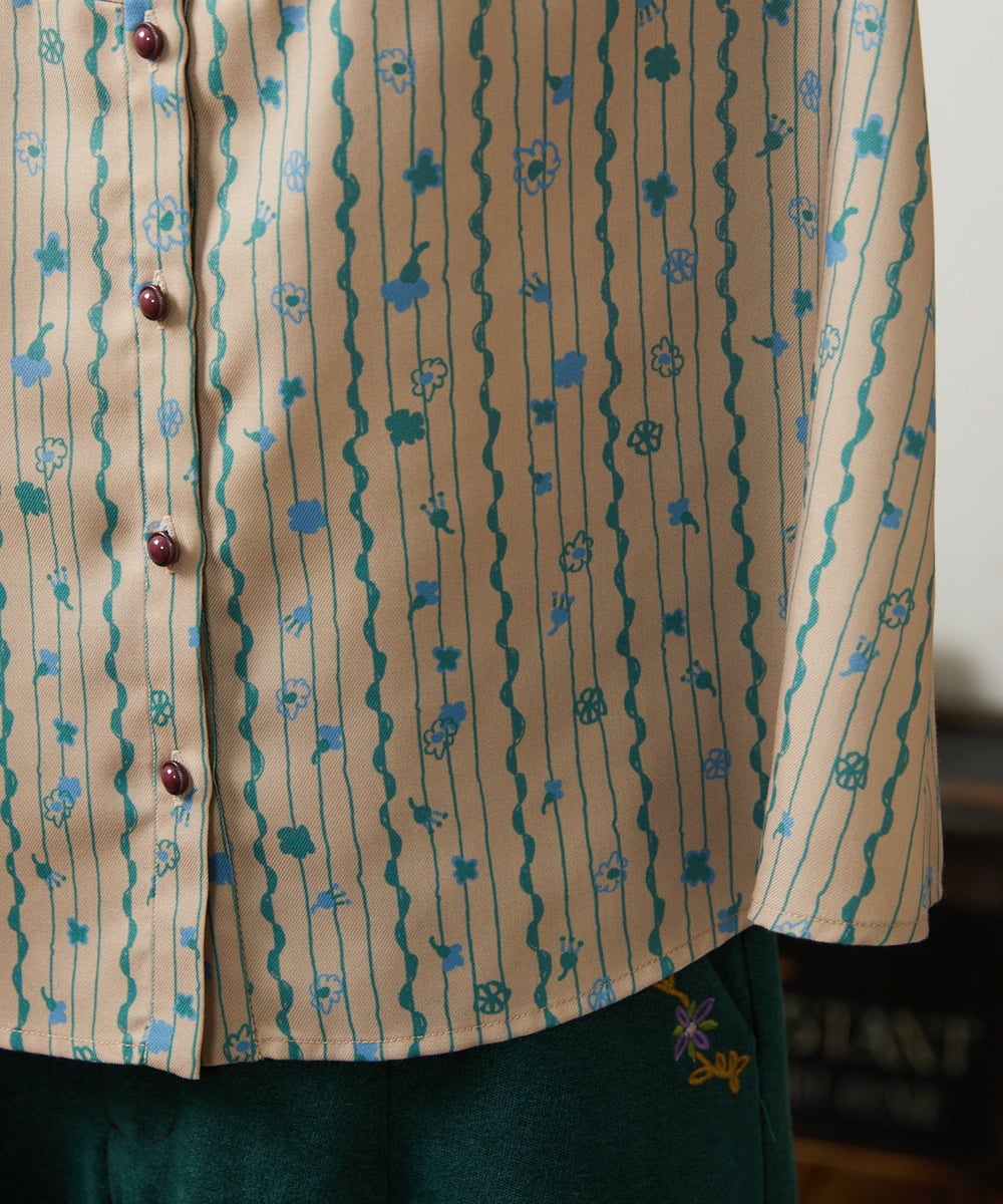 GJBCD30200 Jocomomola(ホコモモラ) Escala de floral プリントブラウス ベージュ