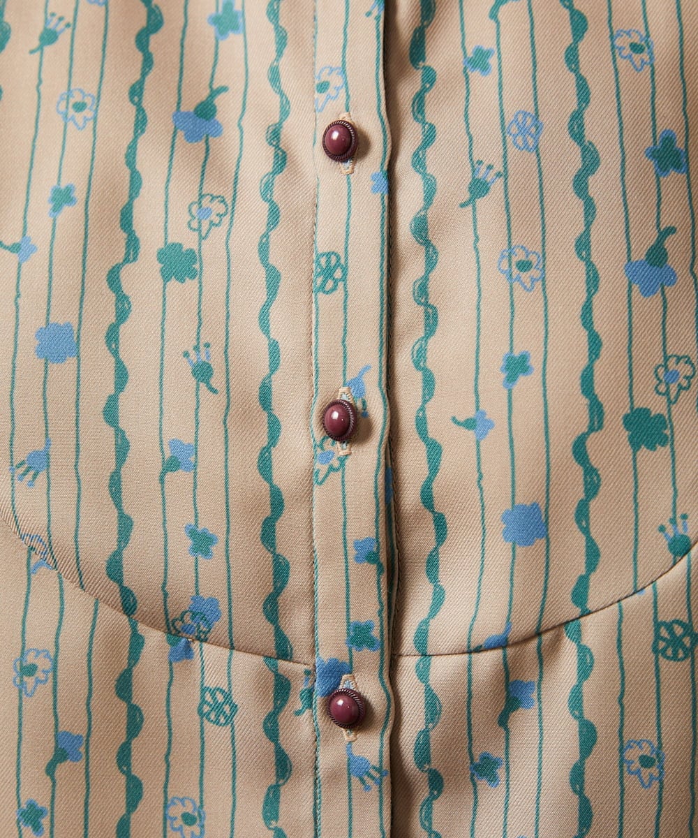 GJBCD30200 Jocomomola(ホコモモラ) Escala de floral プリントブラウス ベージュ